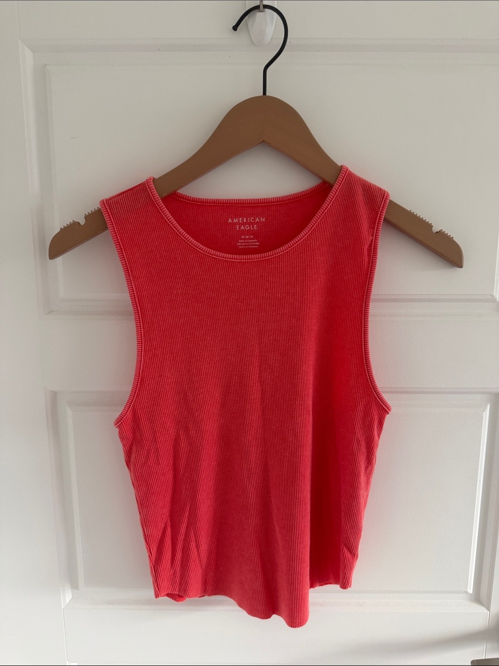 American Eagle Outfitters Coral Ribbed Sleeveless Tank M